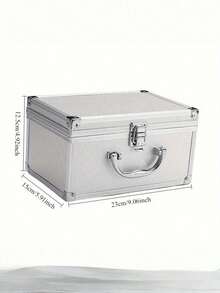1PC Aluminum Alloy Portable Toolbox Storage Case Sturdy Lock Reinforced Thickened Shockproof Foam Protective Interior Organizer For Workshop Garage Outdoor Equipment Tools Travel Car Trunk Storage Gift - A - View 8