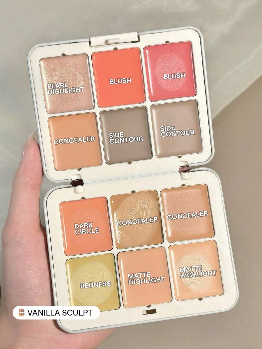 SHEGLAM All About That Face Palet Wajah Multifungsi-Vanilla Sculpt Merek Kecantikan Kosmetik Makeup Untuk Wanita Dan Anak Perempuan - Vanilla Sculpt - View 1
