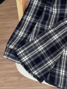Franclia Set de 2 piezas de top de tirantes de unicolor casual y camisa a cuadros, otoño - Multicolor - Ver 4