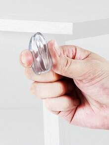 4Pcs Transparent Waterdrop Shape Silicone Table Corner Protector Anti Collision Desk Edge Cover For Home Office Furniture Safety Adults - transparent - View 4