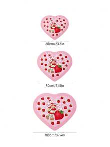 Strawberry Shortcake X SHEIN 1件裝 LOGO裝飾地毯 - 草莓娃娃 - 查看 3