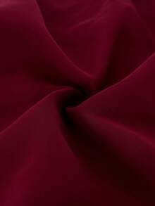 Viva Relle Plus Size Women Solid Color Spaghetti Strap Dress And Mesh Cover-Up Top Fashion Set - Burgundy - View 7