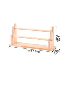 1 Exquisite, Multi-Tiered Wooden Storage Rack, Perfect For Bracelets, Necklaces, Anklets, And Earrings. An Excellent Storage Solution. - log color - View 9