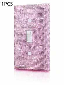 1PC Wall Plate Outlet Covers, Plug Covers For Electrical Outlets, Standard Size 4.50" X 2.76", Silver Rhinestones Bling Decorative Light Switch Cover Plate For Bedroom Accessories Home Decor,Stickers,Wall Decal, Vinyl Decal For Home Decorations,Spring Decoration Items Refresh Your Home,Rama Decoration Stickers Gifts Birthday Graduation - pink - View 12
