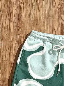 Daypath Men's Letter Print Drawstring Waist Casual Shorts - Multicolor - View 5