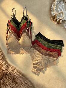 Bare Chapter 10pcs Lace Elegant Lingerie Set - Multicolor - View 3