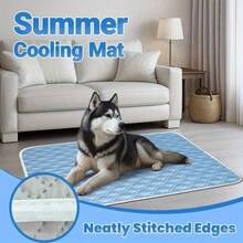 Extra Large Pet Cooling Mat - Ultra Soft Moisture-Wicking Surface | Instant Cooling All-Day Comfort | Keeps Pets Cool All Summer! - Suitable For Small, Medium, And Large Cats & Dogs, 5 Sizes Available - Blue - View 2