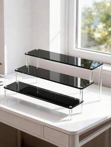 1 Kệ đựng mỹ phẩm acrylic nhiều tầng màu đen, dung tích lớn, giá trưng bày lưu trữ nước hoa và đồ trang điểm cho sản phẩm chăm sóc da & làm đẹp, trang trí bàn để phòng ngủ phòng tắm phòng khách, giá đỡ phụ kiện bàn trang điểm di động tại nhà - Nhiều màu - Xem 3