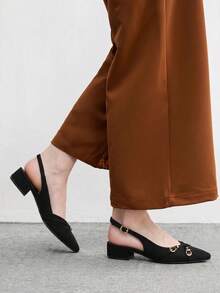 CUCCOO BIZCHIC Nuevo Diseño de Bailarinas Minimalistas de Punta Estilo Conmutador Elegantes, Adecuadas para Usar en Navidad y Primavera - Noche tranquila negra, - Ver 5