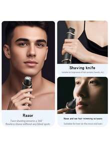 Teckwe New 3-In-1 Women's Electric Shaver Comes With A Digital Display. It Works Great For Trimming Sideburns, Upper Lip Hair And Private Body Hair. Exquisitely Small And Lightweight For Easy Carrying, It Is Powered By A Built-In 200mAh Battery - Multicolor - View 4