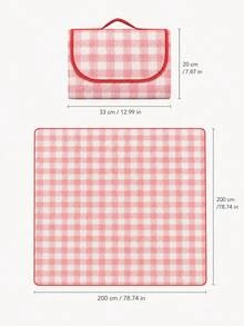1件 79x79英吋 防水可折疊防污防沙機洗可重複使用輕量大尺寸戶外野餐墊，附收納袋，適合家庭露營、海灘、旅行，四季通用禮品 - 紅色 - 查看 4