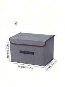 Foldable Storage Box With Lid Desktop Drawer Organizer Closet Shelf Container Underwear Socks Cosmetics Clothes Home Space Saver Portable Multi Use - Grey - View 13