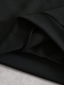 PAVTROS Men's Letter Print Pullover Sweatshirt & Sweatpants Set - Black - View 3