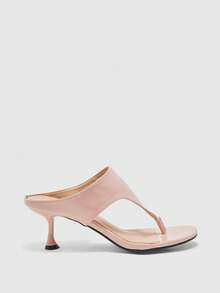 CUCCOO BIZCHIC Summer Pink Pointed Thin Heel Slippers Simple And Elegant Fashion Versatile Commuter Solid Color Women's High Heel Sandals - Dusty Pink - View 2