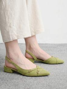 CUCCOO BIZCHIC Nuevo Diseño de Bailarinas Estilo Minimalista Puntiagudo para Desplazamientos, Elegantes, Adecuadas para Navidad y Primavera - Verde claro, - Ver 5