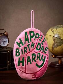HARRY POTTER X Joivida 1件刺繡「Happy Birthday Harry」蛋糕造型毛絨毛巾，柔軟珊瑚絨吸水懸掛式毛巾，適用於廚房與浴室，適合生日派對、送給親友的禮物、喬遷或週年慶祝 - 粉色 - 查看 5