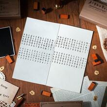 [4 Styles Available] 70pcs/Box Wooden Stamp Set, Uppercase & Lowercase Letters + Numeric Symbols, DIY Creative Stationery, Handmade Gift - one-size - View 6