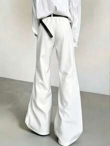 Manfinity Hypemode Pantalones largos casuales de unicolor versátiles para uso diario y viajes para hombres de talla grande - Blanco - Ver 2
