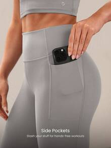 GLOWMODE 24" Peakbum Powersculpt™-Air Sculpt Flex 吸濕排汗涼感V腰提臀緊身褲 高強度運動跑步訓練 - 淺灰色 - 查看 3
