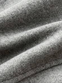 Elamini Capa de lana gris de diseño elegante y dulce con doble botonadura para mujer - Gris - Ver 6