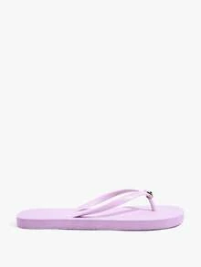 Grefit Women's Flip-Flops, Summer Open-Toe Slippers, Round Toe Simple Solid Color Flip-Flops, Vacation Beach Shoes - Baby Pink - View 12