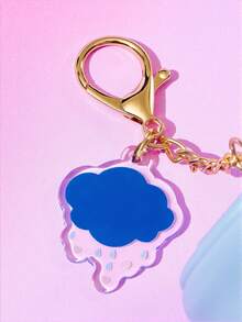 SHEIN X Care Bears Mini Coin Purse With Bear Print, Acrylic Charm & Keychain, PU Leather Storage Pouch For Earbuds Coins Jewelry,Cute Bag Accessory For Girls Daily Carry - Blue - View 5