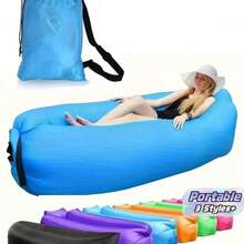 Outdoor Slouchy Automatic Inflatable Sofa Bag, Portable Inflatable Sofa Lounge Chair - No Pump Required Automatic Inflatable Slouchy Sofa/Air Mattress; Quick Inflation Portable Air Cushion Sofa, Waterproof Leak-Proof Polyester Fabric - Multicolor - View 1