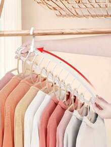 1/2pcs Enclosed Large Capacity Collapsible 11 Slot Anti Slip Lightweight Plastic Wall Hanging Closet Storage Holder Easy Install Compact Wardrobe Organizer For Bedroom Indoor Home Garment Storage Accessories - Multicolor - View 2