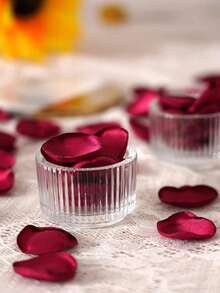 500/1000Pcs Burgundy Artificial Rose Petals, Realistic Silk Fake Flowers For Wedding Aisle Decor Table Scatter, Romantic Valentine's Day Party Supplies Bulk, Reusable Faux Flower Petals For Home Decoration - burgundy - View 2