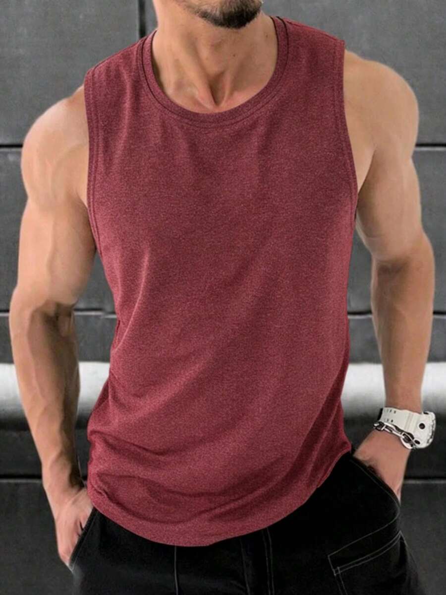 GymBeat Men's Summer Casual Sports Tank Top - Pink - View 1