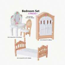 Set di mobili per casa delle bambole in scala 1:12, inclusi modelli in miniatura di soggiorno, cucina, camera da letto e bagno, giocattoli in plastica adatti per ragazze dai 3 agli 8 anni - serie di giochi di ruolo per la gestione della casa, cucina per bambole, bambola, giocattolo per bambole - Multicolore - Visualizzare 13