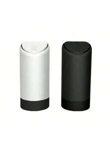 1pc Black/White Car Mini Trash Can, Car Silicone Garbage Can, Silent And Easy To Clean - Multicolor - View 11