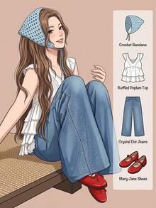 DAZY Women's Bowknot Rhinestone Embellished Loose Casual Pants - Blue - View 8