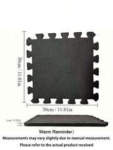 Density Eva Foam Interlocking Exercise Mats Set, Black - Durable Heavy Duty Gymnastics Fitness Flooring Mats, Suitable For Home Gym, Yoga, And Workout - Multicolor - View 2