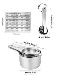 Haus Hana Stainless Steel Measuring Cup Set Of 16, Kitchen Seasoning Spoon, Coffee Spoon Set With Graduated Round Measuring Spoon Set, Baking Tool Set - Silver - View 4