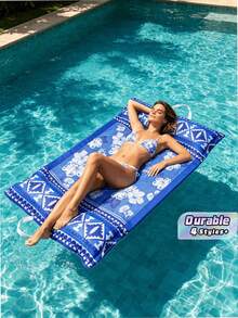 1pc Flamingo Toucan Floral Inflatable Pool Float Bed, Durable PVC Water Raft With Handle, Portable Foldable Beach Floating Seat For Pool Vacation Theme Party, - Fabric Floating Bed - View 1