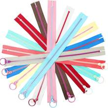 10Pcs #3 Resin Zipper Small Colorful Handbag Pencil Case Zippers, Self-Locking Closed End Contrast Color Plastic Zippers For DIY Sewing Craft Pouches Bags - multicolor - View 11