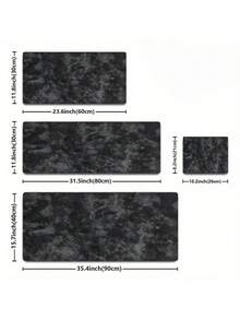 1PC Black Textured Gaming Mouse Pad Extra Large Full Desk Gray Stone Non Slip Rubber Waterproof Stitched Smooth Scratch Easy Clean Desk Mat Keyboard Office Workstation Gift Gamers Programmers - Mouse Pad - View 3