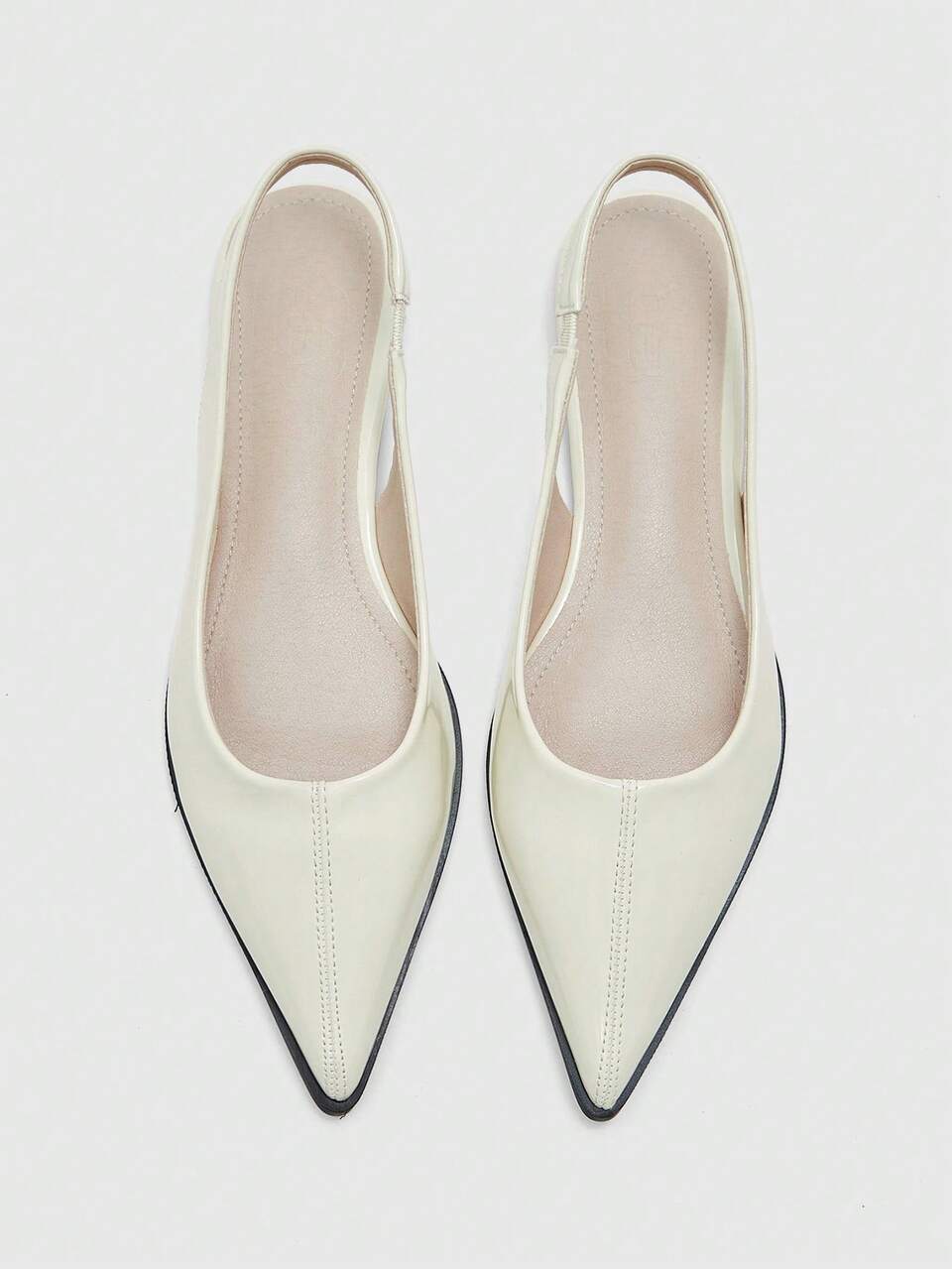 CUCCOO BIZCHIC Off-White Pointed Flat-Bottomed Feet Casual Commuting Women's Flat-Bottomed Shoes Simple And Versatile Daily Commuting Office Wear Flat-Bottom Fall Shoes