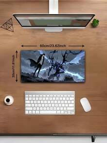 Anime Cartoon Washable Gaming Mouse Pad, Non-Slip Rubber Base Desk Mat For Office Home, Computer Keyboard Pad, Ideal Gift For Anime Fans Friends, Pink Purple Black - multicolor - View 5