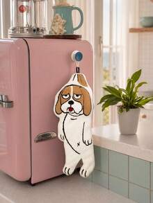 1pc/4pcs Bathroom Hand Towel, New Creative Dog Design Hand Towel, Can Be Hung In Bathroom, Kitchen, Dining Room And Other Furniture, Made Of Coral Fleece Absorbent Fabric, Suitable For Kitchen Cleaning, Approx. 40cm Long - Multicolor - View 2