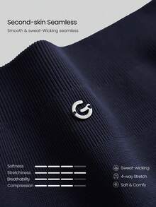 GLOWMODE Seamless Tummy Control Butt Scrunch Plaid Ventilated Leggings Medium Impact Workout Jogging Gym Training - Dusty Blue - View 5