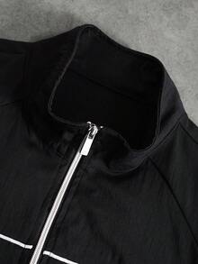 PAVTROS Men's Colorblock Zipper Casual Versatile Daily Travel Vest Jacket - Black - View 4