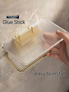 Tempat Tisu Toilet dengan Dudukan Ponsel – Rak Gulungan Tisu Stainless Steel untuk Pemasangan Dinding dengan Perekat atau Sekrup, Organizer Dekoratif Kamar Mandi untuk Ponsel, Desain Modern Anti Karat - MultiWarna - View 4