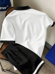 Daypath Men's Colorblock Polo Shirt With Pony Logo And Shorts 2 Pieces Casual Set - Multicolor - View 2