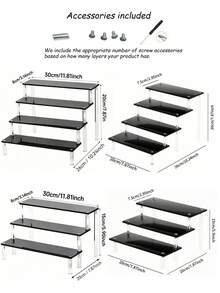 1 Kệ đựng mỹ phẩm acrylic nhiều tầng màu đen, dung tích lớn, giá trưng bày lưu trữ nước hoa và đồ trang điểm cho sản phẩm chăm sóc da & làm đẹp, trang trí bàn để phòng ngủ phòng tắm phòng khách, giá đỡ phụ kiện bàn trang điểm di động tại nhà - Nhiều màu - Xem 5