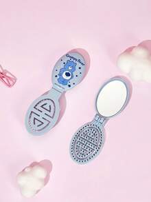 Care Bear X Joivida 1 Pc 2-In-1 Folding Comb With Mirror With Adorable Pattern, ABS Material, Pocket-Size Compact Build, Gentle Detangling Action, Travel Essential Daily Use, For Women, Gentle - Multicolor - View 5
