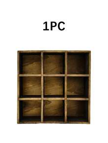 Simple Bamboo Nine Grid Desktop Cup Holder Storage Rack, Medieval Style Home Office Desk Multi-Layer Storage Rack, Kitchen Supplies Home Storage Rack - View 7