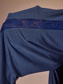 Lazeform Skin-Friendly Soft Lace Trim Cami Loungewear Sleepwear Set - Blue - View 7
