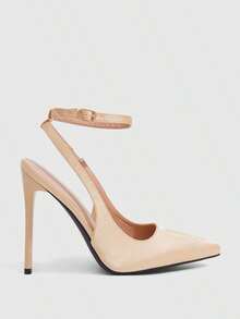 CUCCOO SZL Women Shoes Women's Apricot Pointed Stilettos Sexy Dinner Party Women's High Heels Shoes Ankle Strap Shoes Women's Shoes - Simulation silk gold 22 # - View 3